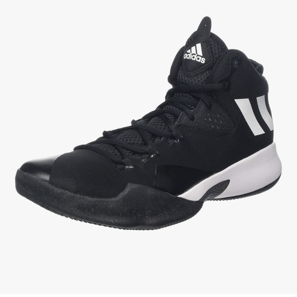 Adidas Mens Dual Threat Black White Mid Basketball Lace Up Shoes BY4182 Size 12
